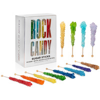 Candy Envy - Assorted Rock Candy Sugar Sticks - 24 Individually Wrapped Treats - Assorted Colors & Flavors