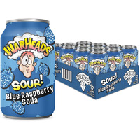 Sour Fruity Soda With Classic Warheads Flavors - Perfectly Balanced Sweet And Sour Soda - Warheads Candy Throwback Treat, Soda, Cocktail Mixer, Pack Of 12, 12Oz Cans (Blue Raspberry)