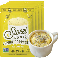 Sweet Logic Keto Dessert Mug Cake Mixes - Lemon Poppyseed - Low Sugar - Gluten-Free - Low Carb - Diabetic-Friendly Sweets - Natural Ingredients - High Protein - Delicious Keto Treats (4 Pack)