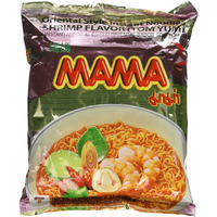 Mama Noodles Shrimp Tom Yum Instant Noodles With Delicious Thai Flavors, Hot & Spicy Noodles W/Shrimp Tom Yum Soup Base, No Trans Fat W/Fewer Calories Than Deep Fried Noodles 30 Pack