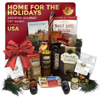 Gift Basket Village - Home For The Holidays Gourmet Gift Basket - Loaded With Crackers, Wafers, And Spreads - Food Gift Basket For All Occasions - Ideal Gourmet Gift Baskets For Family & Friends