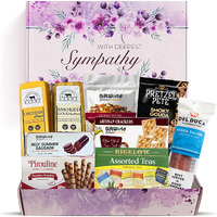 Sympathy Gift Baskets - Meat And Cheese Basket, Bereavement Idea, Sympathy Gifts For Loss Of Loved One, Dad, Mom, Husband, Sister, Friend, Sorry For Your Loss, Memorial Gifts - 9 Gourmet Items Bundle