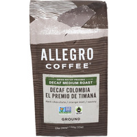 Allegro Coffee, Coffee Decaf Colombia El Premio De Timana Ground, 12 Ounce