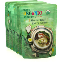 Mike's Organic Green Thai Curry Sauce Made In Thailand, Authentic & Premium | 6 X 8.8 Oz Pouches
