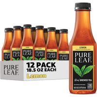 Pure Leaf Iced Tea, Sweetened Lemon, Real Brewed Tea, 18.5 Fl Oz Bottles (Pack Of 12)