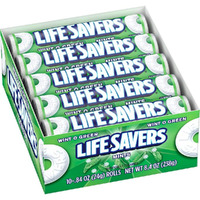 Life Savers Mints Wint-O-Green Hard Candy Bulk Mints, Hard Candies, Individually Wrapped Single Rolls, .84 Ounce, 20 Count Box