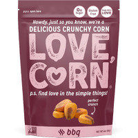Love Corn Bbq 4Oz X 1 Bag - Delicious Crunchy Corn - Healthy Family Snacks - Gluten Free, Kosher, Non-Gmo - Alternative For Chips, Nuts, Crackers & Pretzels - Perfect For Charcuterie Boards