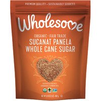 Wholesome Sweeteners 32-Ounce Organic Sucanat Panela Whole Cane Sugar, Fair Trade, Non-Gmo Project Verified , Gluten Free & Vegan For Baking, Sprinkling And More, 1 Pack