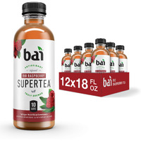 Bai Iced Tea, Rio Raspberry, Antioxidant Infused Supertea, Crafted With Real Tea (Black Tea, White Tea), 18 Fl Oz (Pack Of 12)
