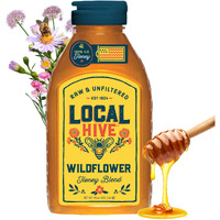 Local Hive Wildflower Raw Unfiltered Honey - 16Oz, 100% Pure Us Honey, Sourced From American Bees And Beekeepers - Natural Sweetener, Ideal For Tea, Baking, And Cooking