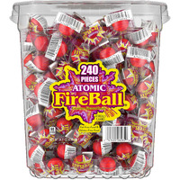 Wonka Atomic Fireball, Candy, Cinnamon Flavor, Individually Wrapped, 7.5 G (240 Ct)