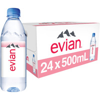 Evian Natural Spring Water, Ph Balanced With Natural Electrolytes, 16.9Fl Oz./500Ml Bottles (Pack Of 24)