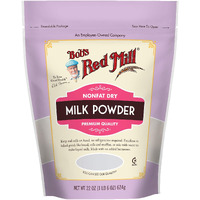 Bob's Red Mill Non-Fat Dry Milk Powder, 22Oz (Pack Of 1) - Makes 26 Cups Per Bag, Made In Usa, Unflavored, Kosher