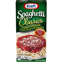 Kraft Spaghetti Classics Tangy Italian Easy Pasta Meal With Spaghetti, Spice Mix & Parmesan Cheese 8 Oz (Pack Of 6)