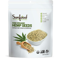 Sunfood Superfoods Raw Organic Hemp Seeds - Hemp Seeds Organic, Hemp Hearts Organic, Shelled Hemp Seeds To Eat, Bulk, Keto Friendly, High Protein, Omega 3 & 6-1 Lb Bag