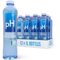 Perfect Hydration 9.5+ Ph Alkaline Drinking Water | 100% Recycled Bottles | Electrolyte Minerals For Taste | 12 Pack - 1 Liter (33.8 Oz)