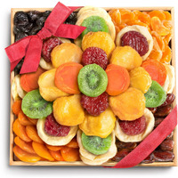 A Gift Inside Sweet Bloom Dried Fruit Deluxe Tray Basket Arrangement For Holiday Birthday Healthy Snack Business Kosher
