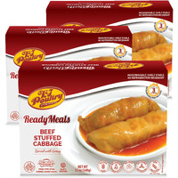 Kj Poultry Kosher Ready Meals - Beef Stuffed Cabbage Rolls, Mre Meat Meals Ready To Eat, Gluten Free (3 Pack) Prepared Entree Fully Cooked, Shelf Stable Microwave Dinner Travel Military Camping