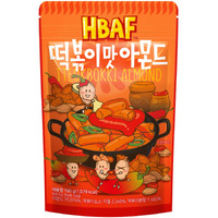 [Official Gilim Hbaf] Korean Tteokbokki Seasoned Almonds Nut Protein Snack | Sweet & Spicy Korean Street Food |After-School, Work, Trip Camping Snack | Gochujang Paste | Korean Sovenior (Toppoki, 1X190Gram Pack)