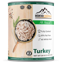 Mountain Essentials All Natural Canned Turkey 28 Oz - Fully Cooked, Ready To Eat White Meat - Pantry Staple For Daily Meals, Emergency, Survival & Camping - 5-Year Shelf Life - Made In Usa - 1 Pack