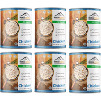Mountain Essentials Fully Cooked Chicken 28 Oz - Canned White Meat For Daily Meals, Camping & Emergency Food - Great For Snack, Lunch, Dinner Recipes - 5-Year Shelf Life - Made In Usa - Pack Of 6