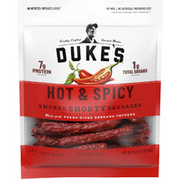 Duke's Pork Hot & Spicy Smoked Shorty Sausages, 7G Protein Per Serving, 16 Oz.