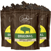 Jerky.Com Original Buffalo Jerky 3-Pack - Exotic Jerky High Protein, Gluten-Free, All-Natural Exotic Snack - Premium Wild Game Meat - Perfect For Hiking, Camping, And On-The-Go 1.75Oz (Pack Of 3)