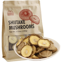 Vigorous Mountains Dried Shiitake Mushrooms For Cooking, Pure Aroma Thin Cap Without Stem, Rehydrate Quickly, Soft Texture Dry Mushrooms Shiitake Perfect For Summer Barbecue, 3.53 Oz