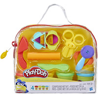 Play-Doh Starter Set 9-Piece Kit With Storage Tote & 4 Modeling Compound Cans, Arts And Crafts Toys For Kids 3 Years & Up, Preschool Toys