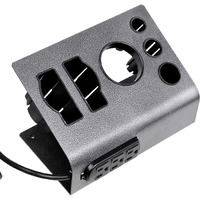 Byootique 6-Hole Tabletop Blow Dryer & Hair Iron Holder Salon Appliance Stand With 3 Outlets Hair Tool Organizer Hot Tools Organizer For Stylist Straightener Bathroom Supplies