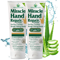 Miracle Of Aloe Miracle Hand Repair Cream 8 Oz Healing Aloe Vera Lotion For Dry, Cracked Hands With 60% Ultra Aloe Gel - Moisturizes, Softens, And Repairs - Non-Greasy, Lightly Scented (2-Pack)