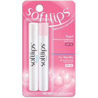 Softlips Daily Lip Moisturizer For Very Dry Lips With Spf, Pearl Tint & Vanilla Flavor Lip Balm, Hydrates, Soothes & Prevents Dry, Chapped Lips, Smooth Glide Formula, Dermatologist Tested, Pack Of 2 Chap Sticks