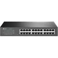 Tp-Link 24 Port Gigabit Switch Easy Smart Managed Plug & Play Desktop/Rackmount Sturdy Metal W/ Shielded Ports Support Qos, Vlan, Igmp & Lag (Tl-Sg1024De),Black