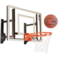 Ramgoal Wall Mounted Indoor Adjustable Mini Basketball Hoop With Ball | 24\" Shatter Resistant Backboard With Professional Grade Breakaway Rim And Steel Reinforced Wall Mount Built For Slam Dunks