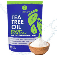 14Oz Tea Tree Oil Foot Soak With Epsom Salt And Mint By Truremedy Naturals - Foot Soaking Salts For Dry And Tired Feet - Gently Exfoliates And Refreshes Feet For Soft, Supple Skin