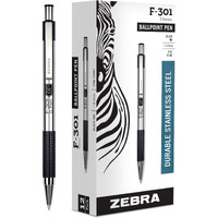 Zebra F-301 Ballpoint Stainless Steel (Black)