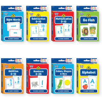 B-There Bundle Of 8 School Zone Flash Cards, Pre-K - 4Th Grade. Sight Words, Subtraction, Multiplication, Go Fish, Addition, Numbers, Colors & Shapes And Alphabet