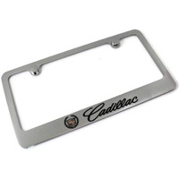 Cadillac Logo Chrome Solid Brass License Frame, Official Licensed