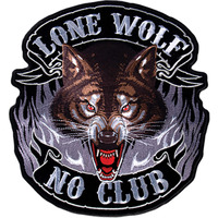 Hot Leathers - Ppa3850 Lone Wolf, No Club Patch (5\" Width X 5\" Height)