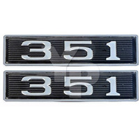 351 Chrome Plated Hood Scoop Emblems - Pair