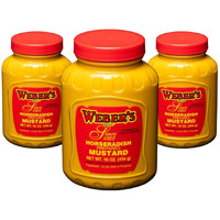 3-Pack Bundle 16 Oz. Webers Horseradish Prepared Mustard (3) 16 Oz. Containers
