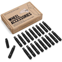 20Pcs - 14X1.5 To 14X1.5 Wheel Stud Conversion - 32Mm Shank Length - Compatible With Audi Volkswagen Tt A3 A4 S4 A5 S5 A6 S6 A7 S7 A8 S8 B5 B6 B7 B8 Jetta Golf Gti R32 Black