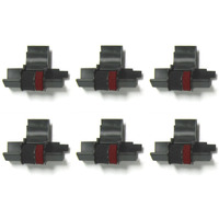 (6 Pack) Calculator Ink Roller Fits Sharp El-1801V El-1750V El-1611V Casio Hr-170Rc Hr-200Rc Hr-300Rc Canon P23-Dhv-3 And More Black/Red Ir-40T Cp-13 Ea-772R Compatible/Replacement By Compumatic