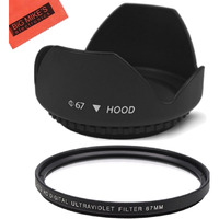 67Mm Digital Tulip Flower Lens Hood And 67Mm Uv Filter For Nikon Coolpix P900, P950 Digital Camera