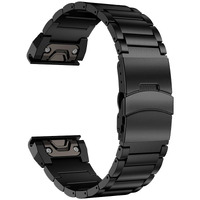 Ldfas Fenix 8/7X/6X/5X Plus Band, Sport Quick Release Easy Fit 26Mm Stainless Steel Metal Bands With Safety Buckle Compatible For Garmin Fenix 7X/6X Pro5X/5X Plus/3/3Hr Bands, Black