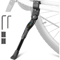 Topcabin Bike Kickstand Adjustable Aluminium Alloy Bicycle Kickstand Bike Side Kickstand Fit For 22\" 24\" 26\" 28\" Mountain Bike Road Bike/Bmx/Mtb (Black For 22-24-26-27-28 Inch Bike)