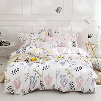 Otob Soft Cartoon Floral Bedding Aesthetic Girls Duvet Cover Full Queen Pink Cotton Floral Comforter Cover For Toddler Women Kids Teen Bed Reversible Shabby Chic Flower Kawaii Bedding,No Comforter