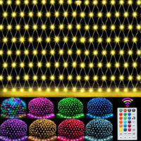 Rgb Net Lights, Color Changing Outdoor Led Christmas Mesh Lights, 9.8Ft X 6.6Ft 204 Led Net Light Halloween Decorations, Connectable Plug In Waterproof Tree Christmas Light Bushes Wedding Garden Decor