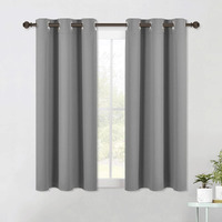 Nicetown Bedroom Curtains Blackout Drapery Panels, Three Pass Microfiber Thermal Insulated Solid Ring Top Blackout Window Curtains / Drapes For Small Window (2 Panels, W42\" X L54\", Silver Grey)