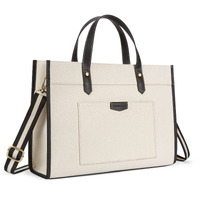 Missnine Laptop Tote Bag Canvas Laptop Bag 15.6 Inch Work Shoulder Bags Casual Briefcase Handbag For Travel, Office, College